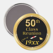 Aimant Black and Gold, Souvenirs for 50th Class Reunion, (Recto/Verso)
