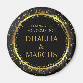 Aimant Black And Gold Stars Goth Pattern (Devant)