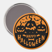Aimant Black and Orange Happy Halloween (Recto/Verso)