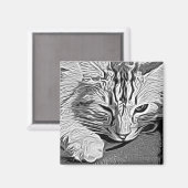 Aimant Black and White Kitty (Recto/Verso)