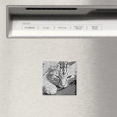 Aimant Black and White Kitty (In Situ (Lave-vaisselle))