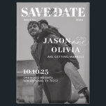 Aimant Black and White Magazine Cover Photo Wedding<br><div class="desc">Black and White Magazine Cover Photo Wedding magnet</div>