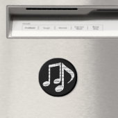 Aimant Black and White Music Notes (In Situ (Lave-vaisselle))
