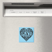 AIMANT BLACK AND WHITE PEACE HEART (In Situ (Lave-vaisselle))