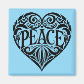 AIMANT BLACK AND WHITE PEACE HEART (Devant)