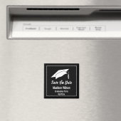 Aimant Black and White Save the Date Graduation Party (In Situ (Lave-vaisselle))