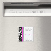 Aimant Black and White Swirl With Hot Pink Enregistrer la (In Situ (Lave-vaisselle))