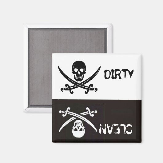 AIMANT BLACK AND WHITESKULL CROSSED SWORDS DIRTY CLEAN (Recto/Verso)