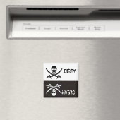 AIMANT BLACK AND WHITESKULL CROSSED SWORDS DIRTY CLEAN (In Situ (Lave-vaisselle))