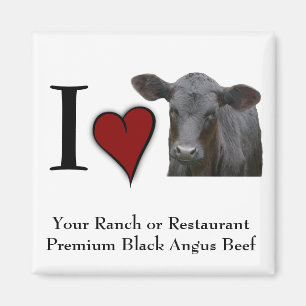 Aimant Black Angus Beef - J'aime le design de coeur