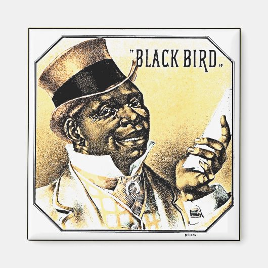 Aimant Black Bird Vintage Cigar Box Art (Devant)