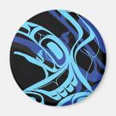 Aimant Black Blue Haida Eagle Thunder Bird Art autochtone (Devant)