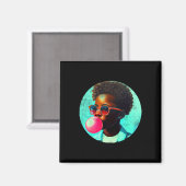 Aimant Black Boy Joy Bubble Gum Fun African Melanin Princ (Recto/Verso)