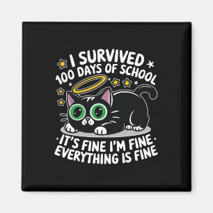 Aimant Black Caf I Survived 100 Jours D'École C'est très