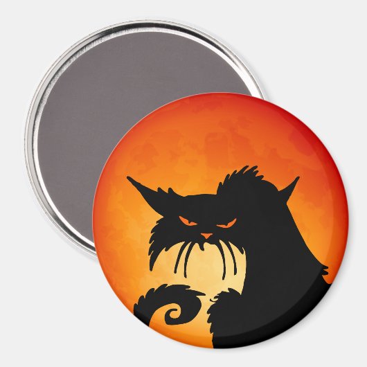 Aimant Black Cat Orange Moon (Recto/Verso)