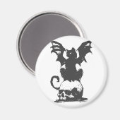 Aimant black cat with monster wings - choose back color (Recto/Verso)