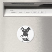 Aimant black cat with monster wings - choose back color (In Situ (Lave-vaisselle))