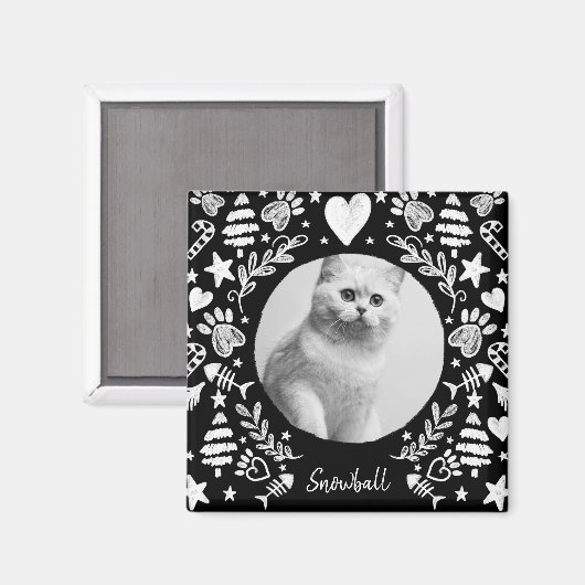 Aimant Black Chalkboard Art Frame Chat Memorial Keepsaké (Recto/Verso)