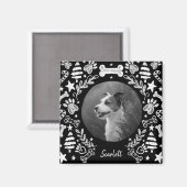 Aimant Black Chalkboard Art Frame Chien Soutenir Memorial (Recto/Verso)