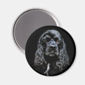 Aimant Black Cocker Spaniel (Recto/Verso)