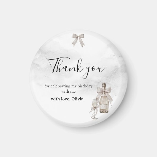 Aimant Black Coquette Minimalist Elegant 50th Birthday (Devant)