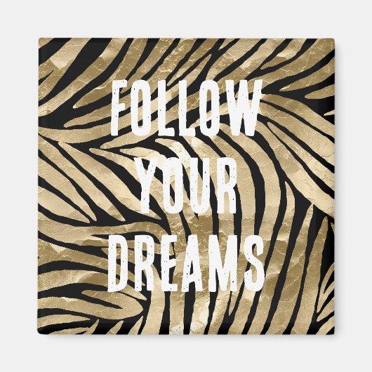 Aimant Black et Gold Glam Zebra (Devant)