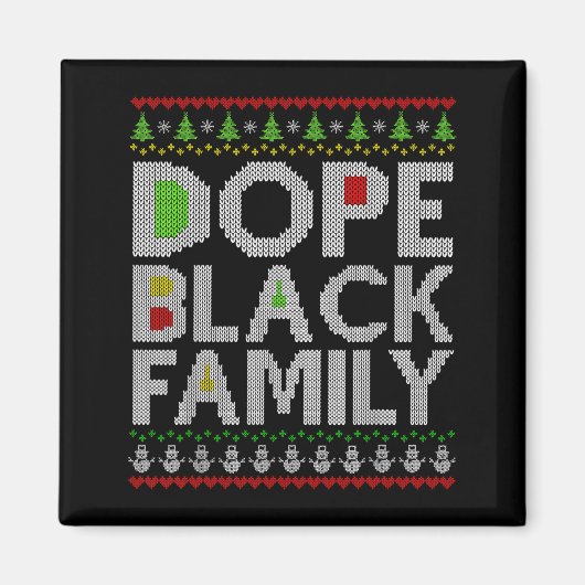 Aimant Black Family 2025 Afro Christmas Tree Santa Pj Mat (Devant)