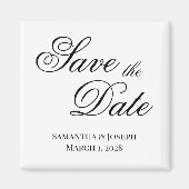 Aimant Black Fancy Calligraphy Enregistrer la date (Devant)