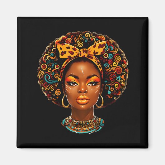 Aimant Black Girl Magic Afro Melanin Queen African Americ (Devant)