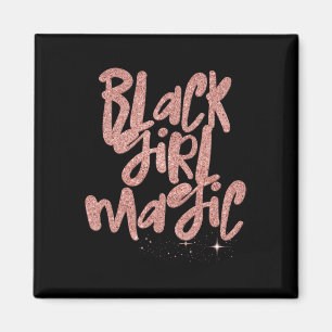 Aimant Black Girl Magic rose étoiles Afro Black Queen Mel