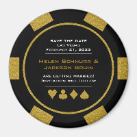 Black Gold Casino Poker Chip Wedding Enregistrer L