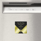 Aimant Black & Gold Elegance 50e anniversaire Enregistrer (In Situ (Lave-vaisselle))