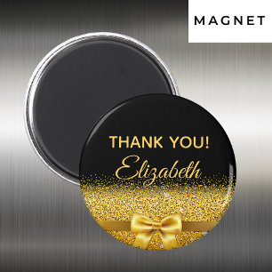 Aimant Black gold elegant Thank You birthday name