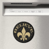 Aimant Black Gold Fleur de Lis Believe (In Situ (Lave-vaisselle))