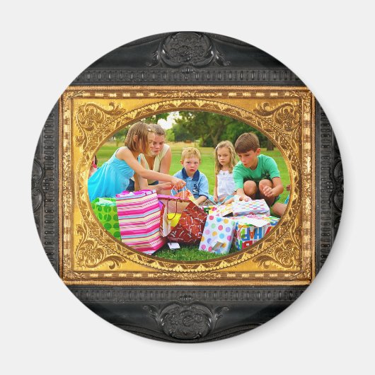 Aimant Black & Gold Frame - Ajoutez Votre Photo! (Devant)