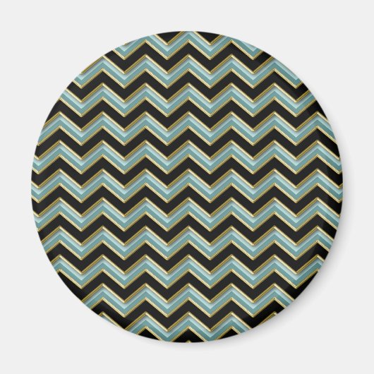 Aimant Black Gold Turquoise ZigZag (Devant)