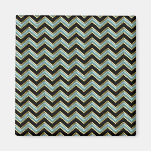 Aimant Black Gold Turquoise ZigZag (Devant)