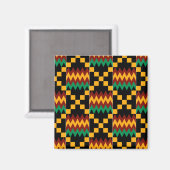 Aimant Black, Green, Red, et Yellow Kente Cloth (Recto/Verso)