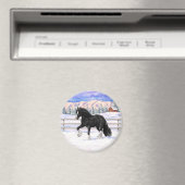 Aimant Black Gypsy Vanner Irlandais Cob Brouillon Cheval  (In Situ (Lave-vaisselle))