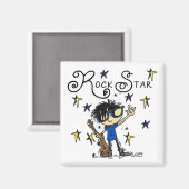 Aimant Black Hair Boy Rock Star (Recto/Verso)