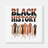 Aimant Black History Month Hands Symbol Afro Motivation  (Devant)