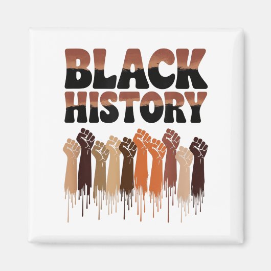 Aimant Black History Month Hands Symbol Afro Motivation  (Devant)