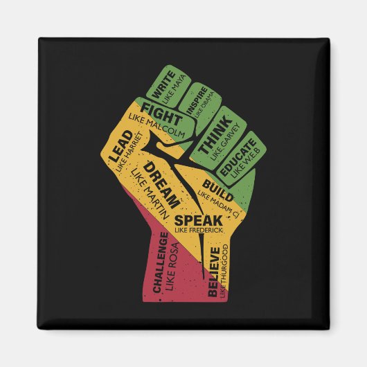 Aimant Black History Pride Dream Comme Martin The Junetee (Devant)