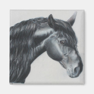 Aimant Black horse head stallion