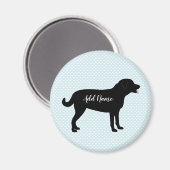 Aimant Black Lab Dog Nom personnalisé (Recto/Verso)