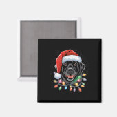 Aimant Black Lab Labrador Christmas Tree Light Pyjama Chi (Recto/Verso)