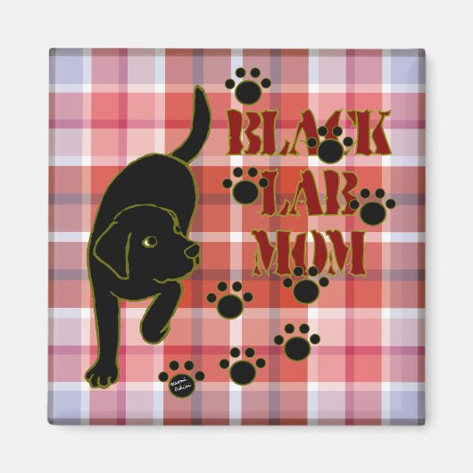Aimant Black Lab Maman Plaid 2 (Devant)
