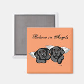 Aimant Black Labrador Angels (Rainbow Bridge) (Recto/Verso)