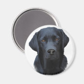 Aimant Black Labrador Dog Water Couleur Art Peinture (Recto/Verso)