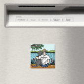 Aimant Black Labrador et papa (In Situ (Lave-vaisselle))